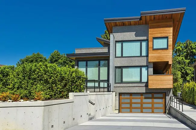 Modern faux wood garage door by Clopay